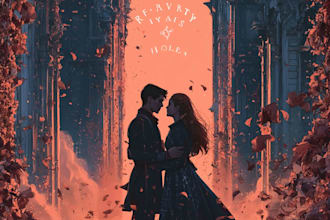 design a print ready romance book cover or ebook