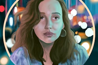 draw semi realistic character, portrait, illustration