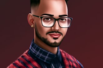 create a professional digital character portrait