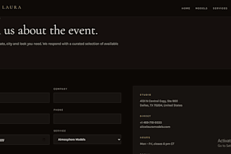 build modeling agency website, and only fans website