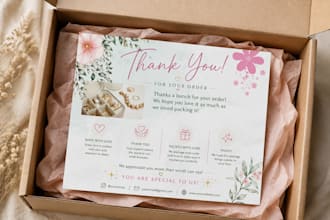 design luxury thank you card and packaging insert card