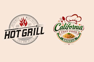 3d restaurant, BBQ, grill, pizza, and food truck logo