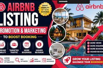 do airbnb listing promotion marketing to boost booking, airbnb optimization