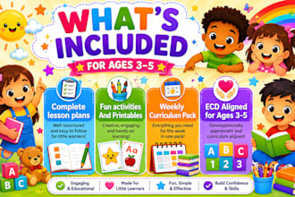 create preschool curriculum, lesson plans and worksheets for ecd