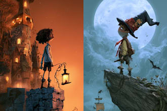 draw a cartoon book cover art