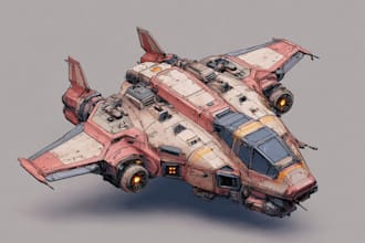 design spaceship concept art or starship or sci fi vehicle
