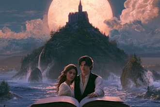design creative romantic book or ebook cover