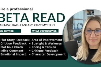 critique fantasy fiction dark fantasy epic fantasy novel as fantasy beta reader