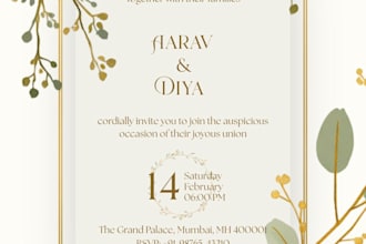 design a luxury wedding invitation card in canva