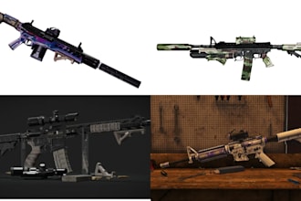 create custom fivem gun and weapon pack with skin for your gta 5 rp server