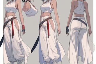 do anime art fantasy character sheet modeling design