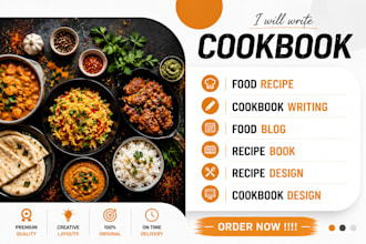 write quality cookbook recipe book, cookbook design, cookbook formatting