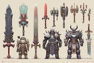 draw your weapon concept art in awesome details