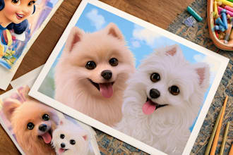 do a pet portrait with disney style
