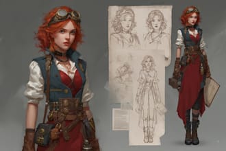 do character design for game, dnd, book or tabletop