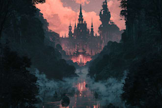 create a dreamy surreal or fantasy music album cover