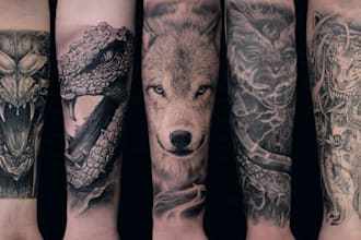 draw a custom realism tattoo design for you