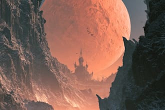 create dark fantasy art illustration for albums cover