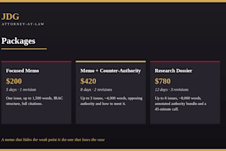 write a legal research memorandum with counter authority analysis