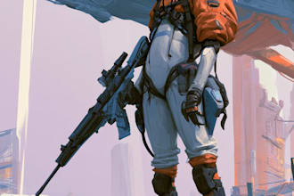 sci fi character illustration or sci fi character