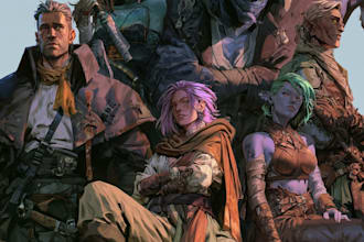 design a dnd party art and group art