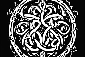 create celtic, nordic, viking, runes tattoo vector  design