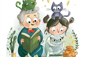 children book cover and children book illustrations