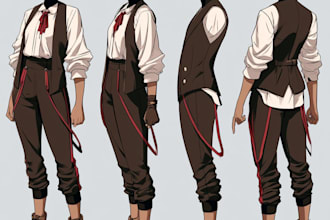 create anime character sheet and custom reference art