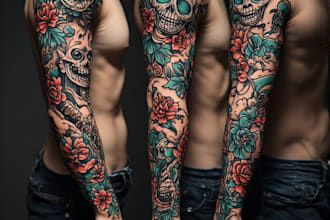create a tattoo design of tattoo sleeve