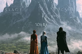design cinematic fantasy novel covers with custom artwork