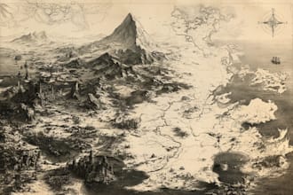 draw fantasy map illustration for map