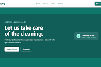 design a professional cleaning business website
