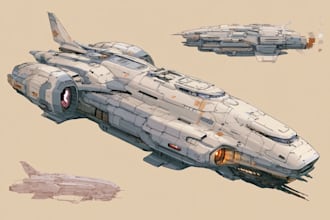 design a concept car or spaceship illustration