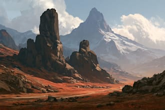 digital landscape illustration or background