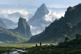 fantasy concept landscape illustrations