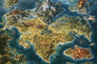 make fantasy map illustration for novels