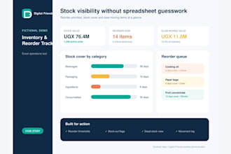 build a clear excel dashboard or business tracker