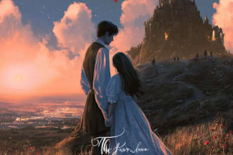 design romance book cover illustration art, romance, sci fi