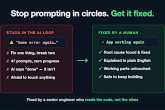 fix, debug and complete your vibe coded or ai generated app