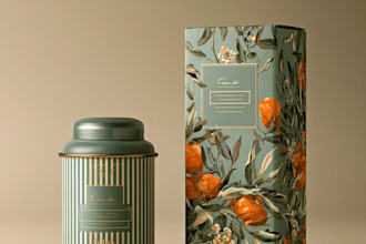 modern minimalistic product label and packaging