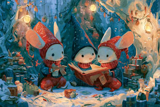 create christmas children book illustrations
