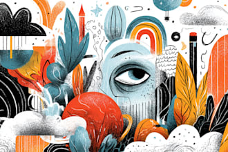 create doodle illustrated vector art