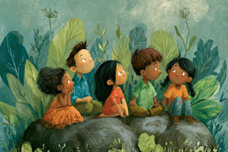 draw a children book illustration
