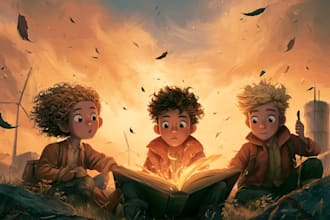 design creative cartoon book covers and character artwork