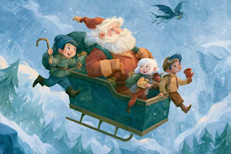 make christmas children book illustration