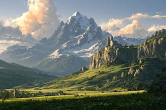 create fantasy landscape illustrations