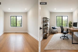 virtually stage your empty room with realistic furniture