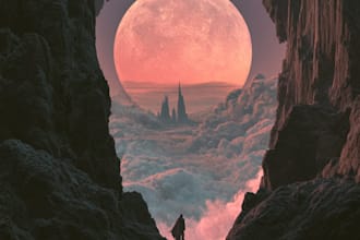 dreamy surreal or fantasy music album cover