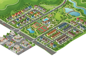 design interactive real estate map, property map, contour map, plat map, gis map