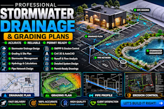 design stormwater drainage site grading civil 3d pipe network drainage plans